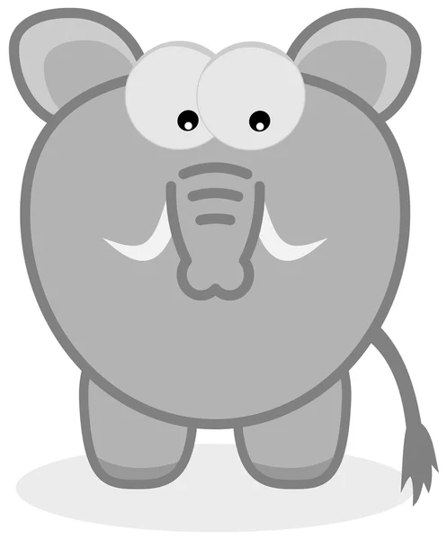 Γκρι ελέφαντα με άμυνα — Διανυσματικό Αρχείο