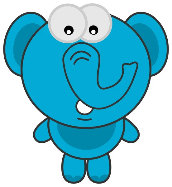 Un elefante azul de pie — Vector de stock