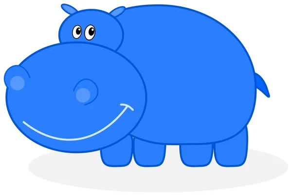 Un ippopotamo blu — Vettoriale Stock