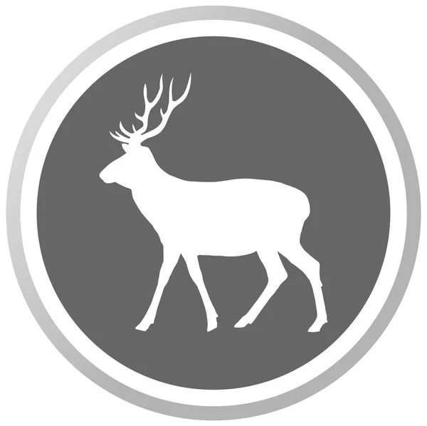 Un ciervo en un panel gris — Vector de stock