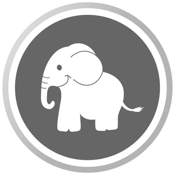 Ein Elefant in einem grauen Panel — Stockvektor