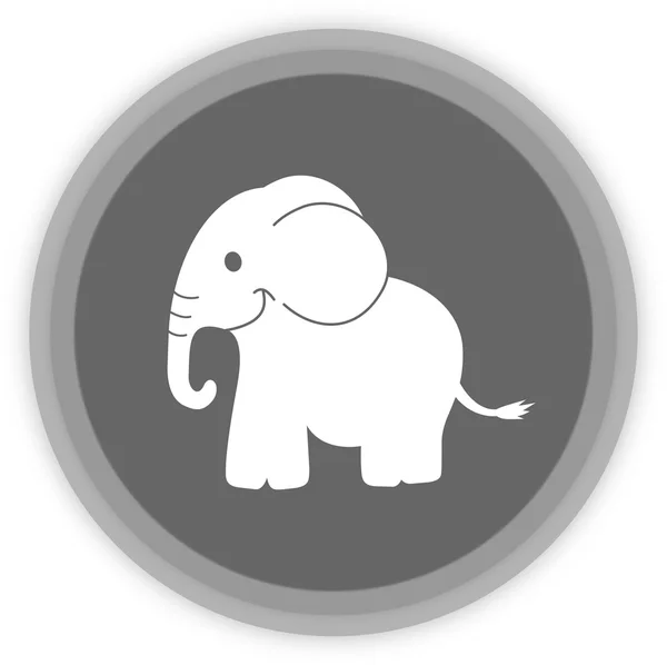 Un elefante in un pannello grigio — Vettoriale Stock