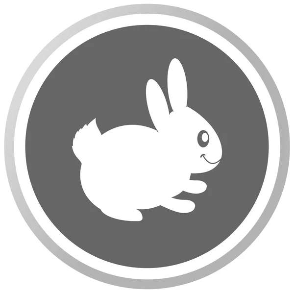 Un conejo en un panel gris — Vector de stock