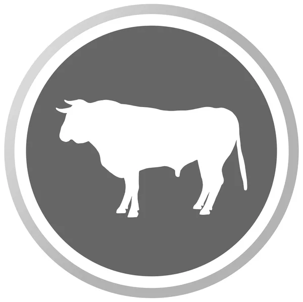 En tjur i en grå Panel — Stock vektor
