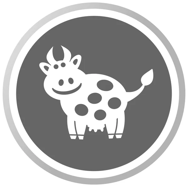 Una vaca en un panel gris — Vector de stock