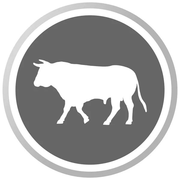 Un toro en un panel gris — Vector de stock