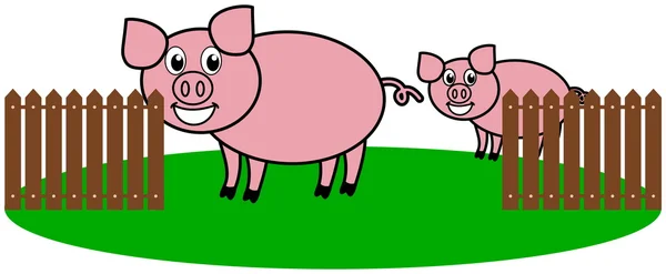 Une élevage porcin biologique — Image vectorielle