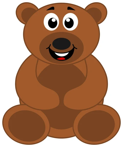 Teddy sentado sonriendo — Vector de stock