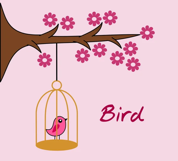 Bird in cage — Stock Vector