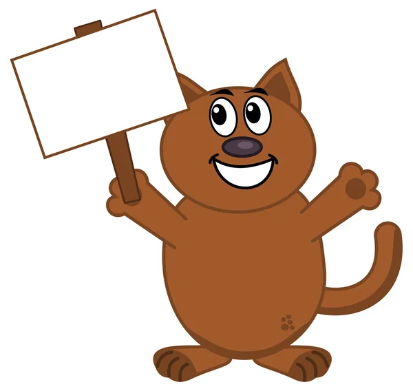 Gato sonriente con un cartel — Archivo Imágenes Vectoriales