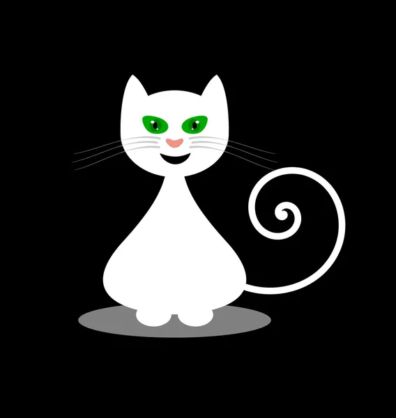 Chaton souriant sur fond noir — Image vectorielle