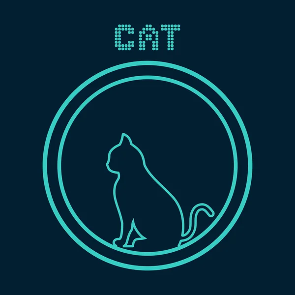 Katze in einem blauen Symbol — Stockvektor