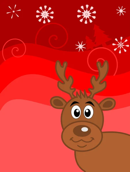 Reindeer on christmas background — Stock Vector