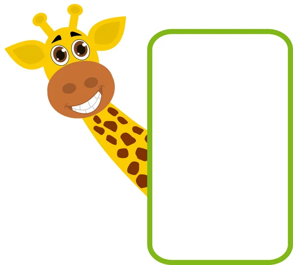 Giraffe with billboard — Stock Vector