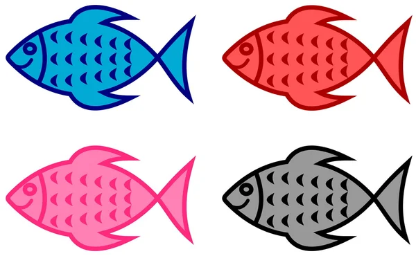 Series of fish for fish shop — Stock Vector