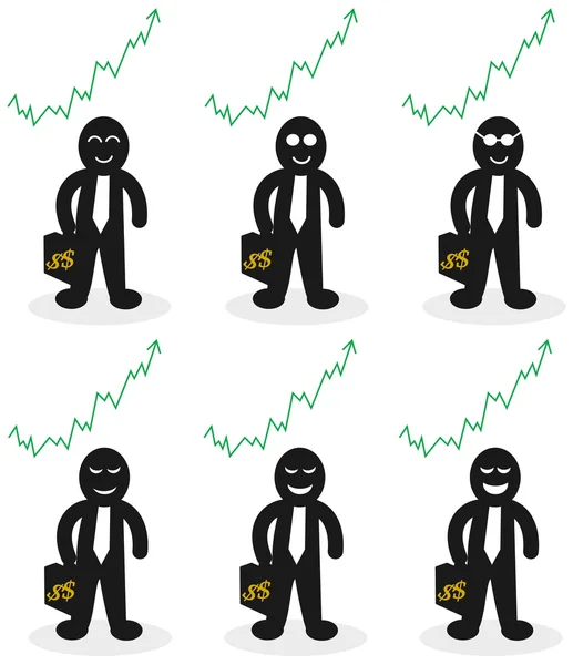 Negociador que ganhar dinheiro —  Vetores de Stock