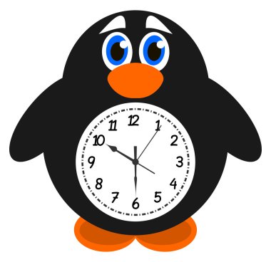 A clock object penguin clipart
