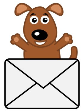 Dog received a letter clipart