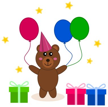 Balon ve hediyeler ile bir doğum günü