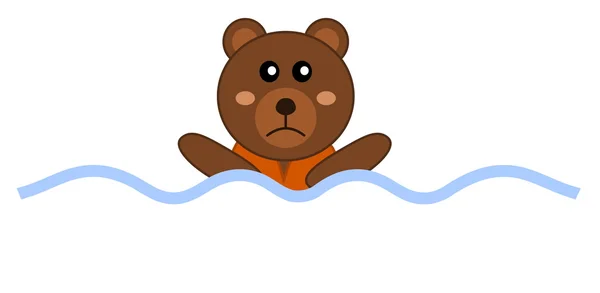 Diseñando ahogamiento con un oso de peluche — Archivo Imágenes Vectoriales