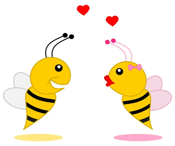 Männliche Biene, die ihre Partnerin gefunden hat — Stockvektor