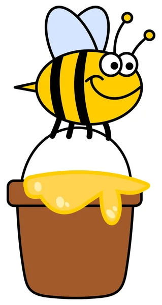 Abeja llevando miel — Vector de stock