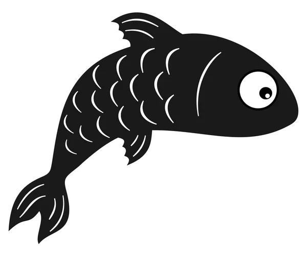 Ryba czarny cień — Wektor stockowy