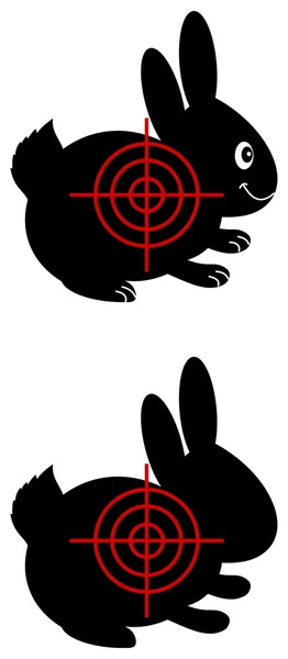 Czarny królik cel polowania — Wektor stockowy