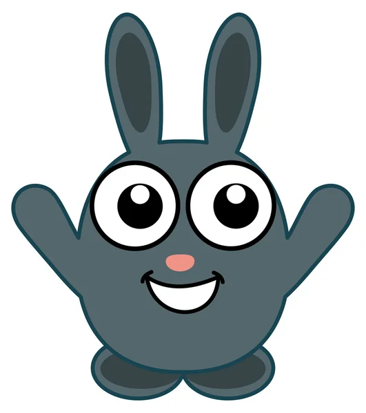 A cute blue rabbit standing with open arms — Stock Vector