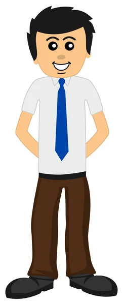 Um homem com camisa e gravata azul — Vetor de Stock