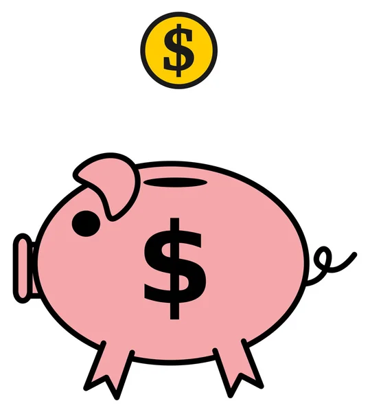 Piggy bank dolara — Wektor stockowy
