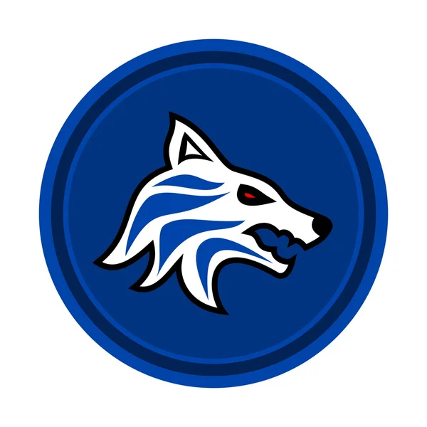 Wolf icon on blue background — Stock Vector