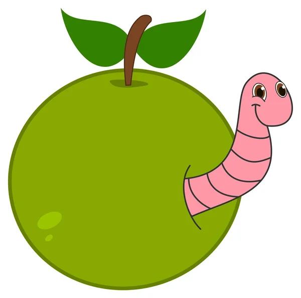 Larva se z apple — Stockový vektor