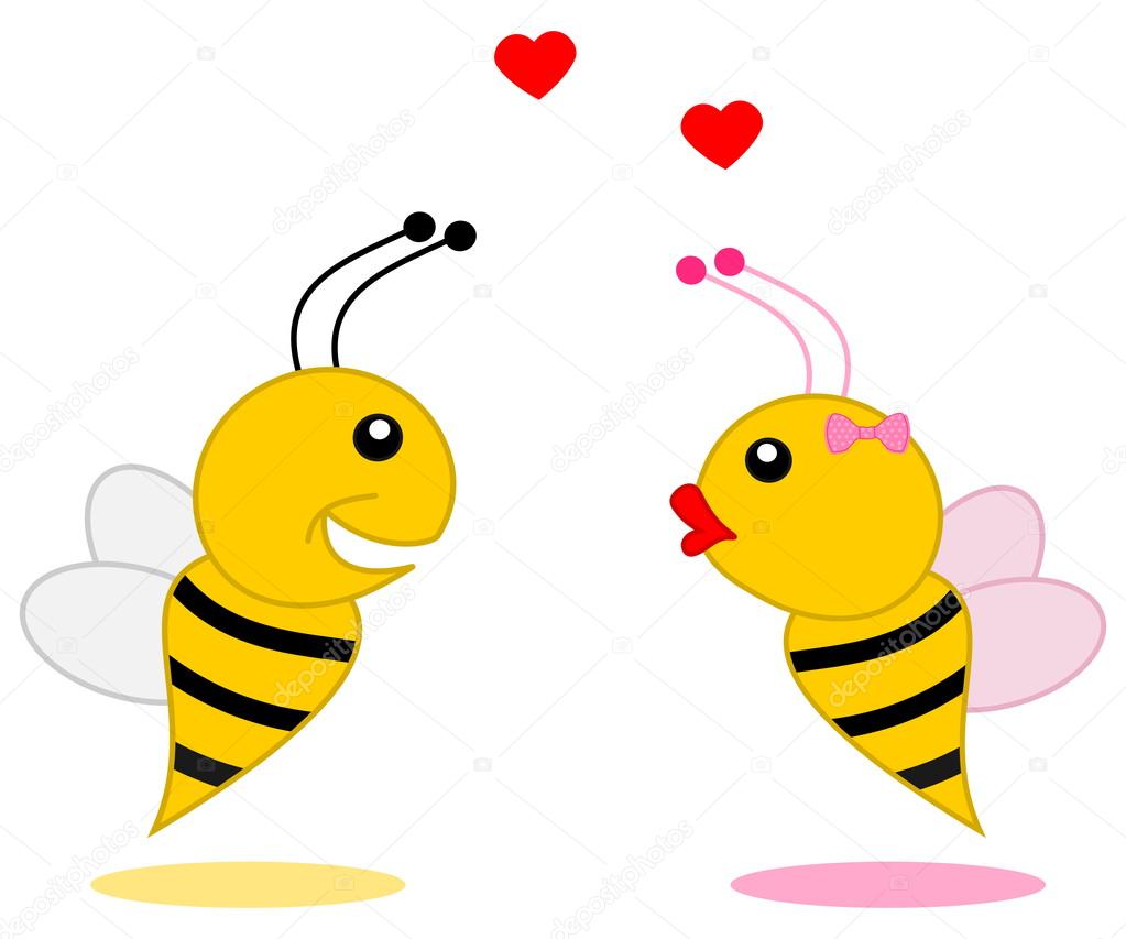 Male bee that found his partner Stock Vector Image by ©hurgem 65230907