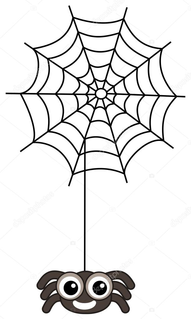 A big smiling spider with cobweb