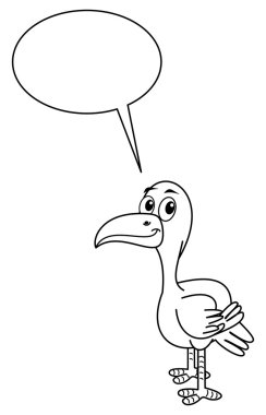 a raven with a bubble for coloring