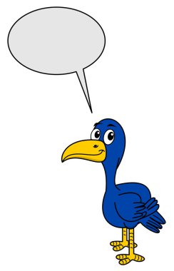 a raven with a bubble of discussion