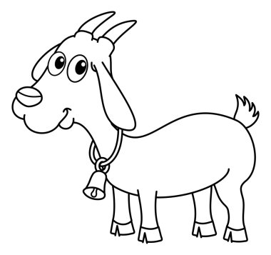 a goat with a bell for coloring