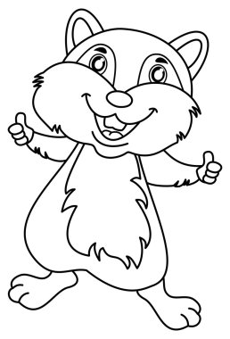 smiling and happy squirrel standing up for coloring