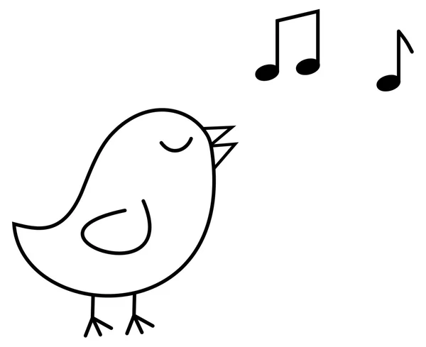 Small black bird that sings — Stock Vector