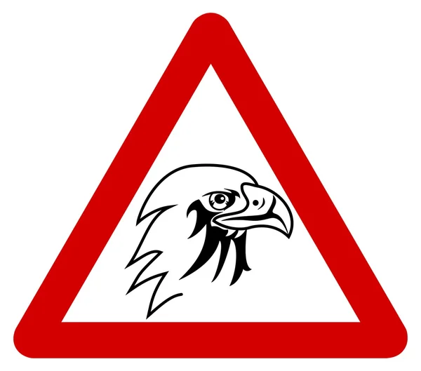 Un aigle dans un panneau de signalisation du danger — Image vectorielle