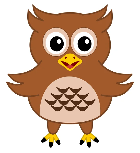A happy brown owl — Stok Vektör
