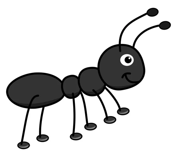 Happy black ant — Stock Vector