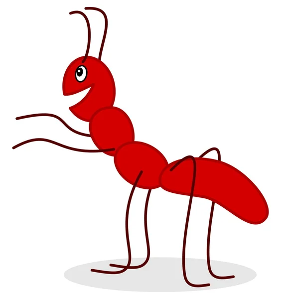 Cheerful red ant — Stock Vector