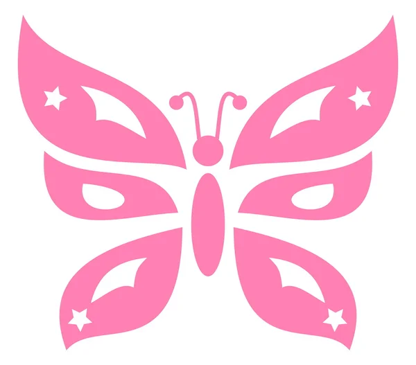Mariposa rosa decorativa — Vector de stock