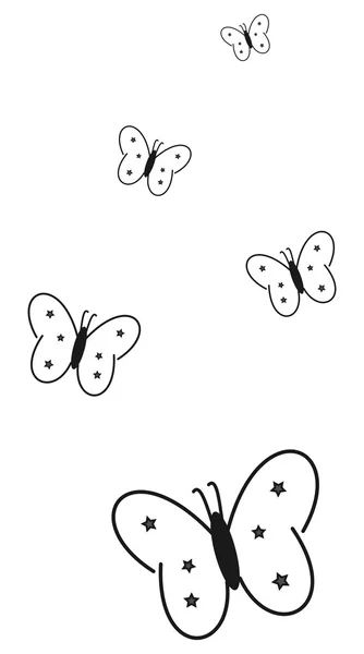 Butterfly met sterren vliegen — Stockvector