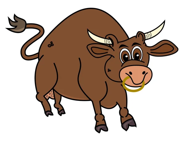 Un toro marrón — Vector de stock