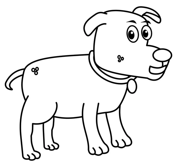 Small dog for coloring's profile — Stock vektor