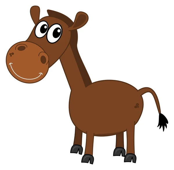 Усміхнений коричневий кінь — стоковий вектор