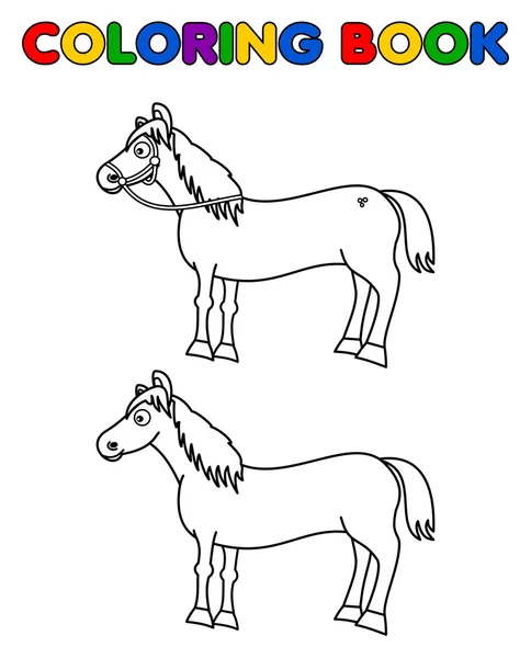 Horses for coloring — Stock Vector